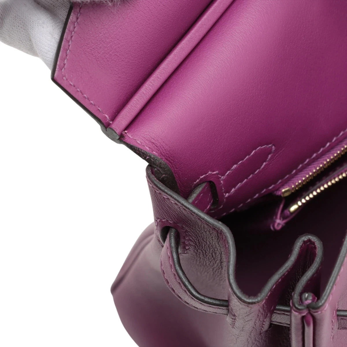 Pre-Loved Birkin Handbag Leather 25 with Gold Hardware, Purple