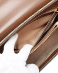 Pre-Loved Horsebit 1955 Handbag Monogram Coated Canvas with Gold Hardware, Beige/Brown