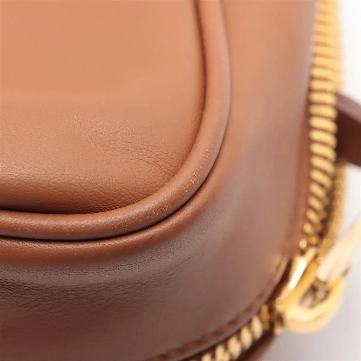 Pre-Loved Bowling Bag Handbag Leather with Gold Hardware, Brown