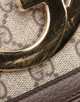 Pre-Loved Blondie Shoulder Bag GG Supreme Coated Canvas with Gold Hardware, Beige/Ebony
