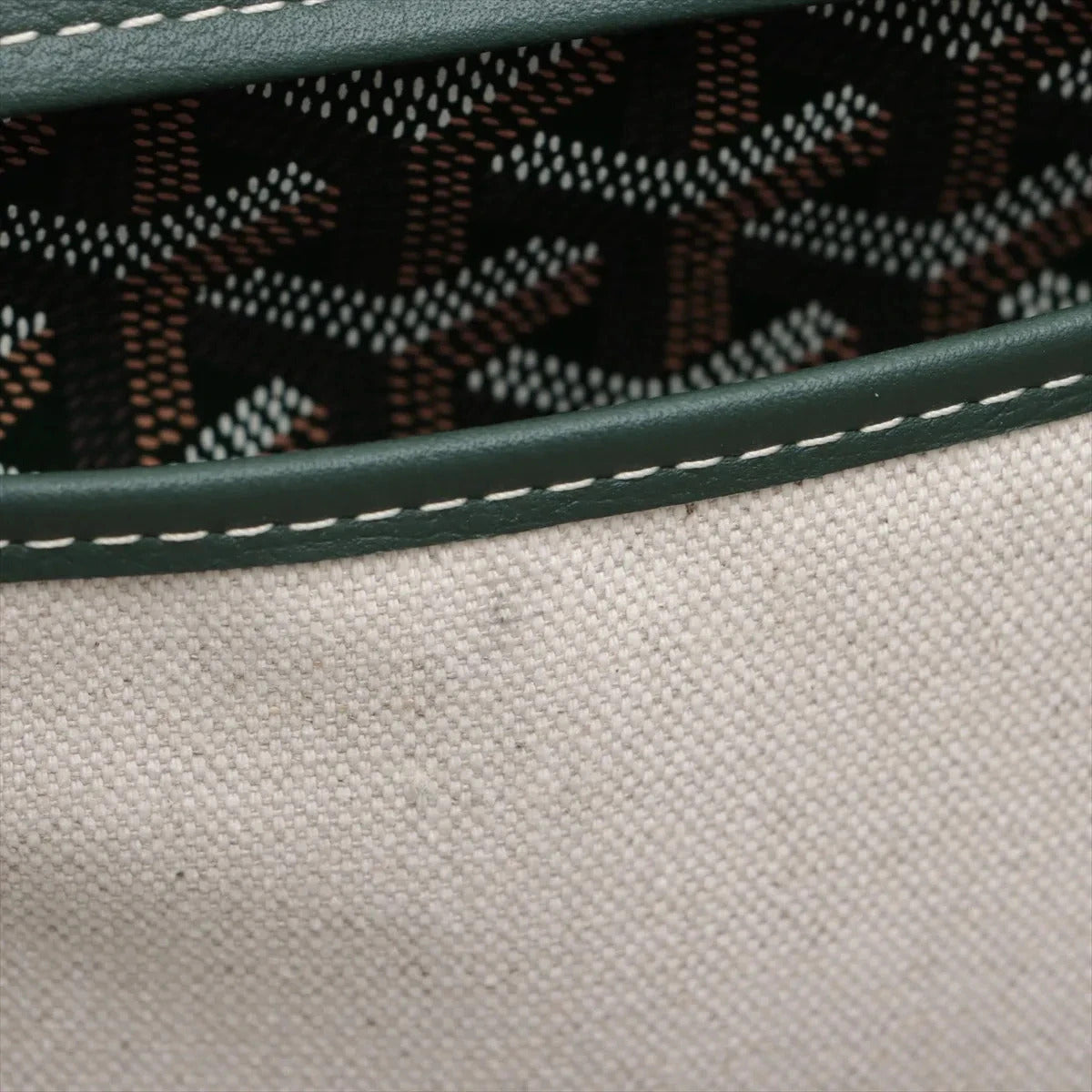 Pre-Loved Saïgon Souple Tote Goyardine Coated Canvas MM with Silver Hardware, Green