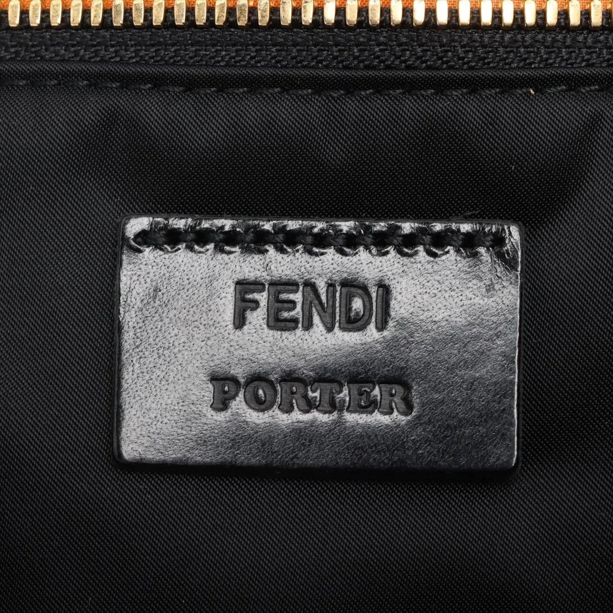 Pre-Loved Mamma Baguette (Fendi x Porter) Shoulder Bag Nylon Large with Gold Hardware, Black