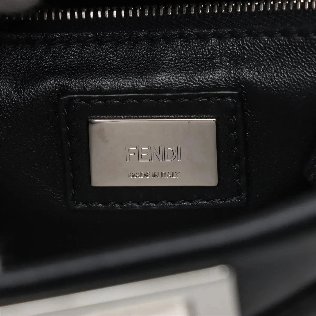 Pre-Loved Peekaboo Handbag Floral Leather Mini with Silver Hardware, Black