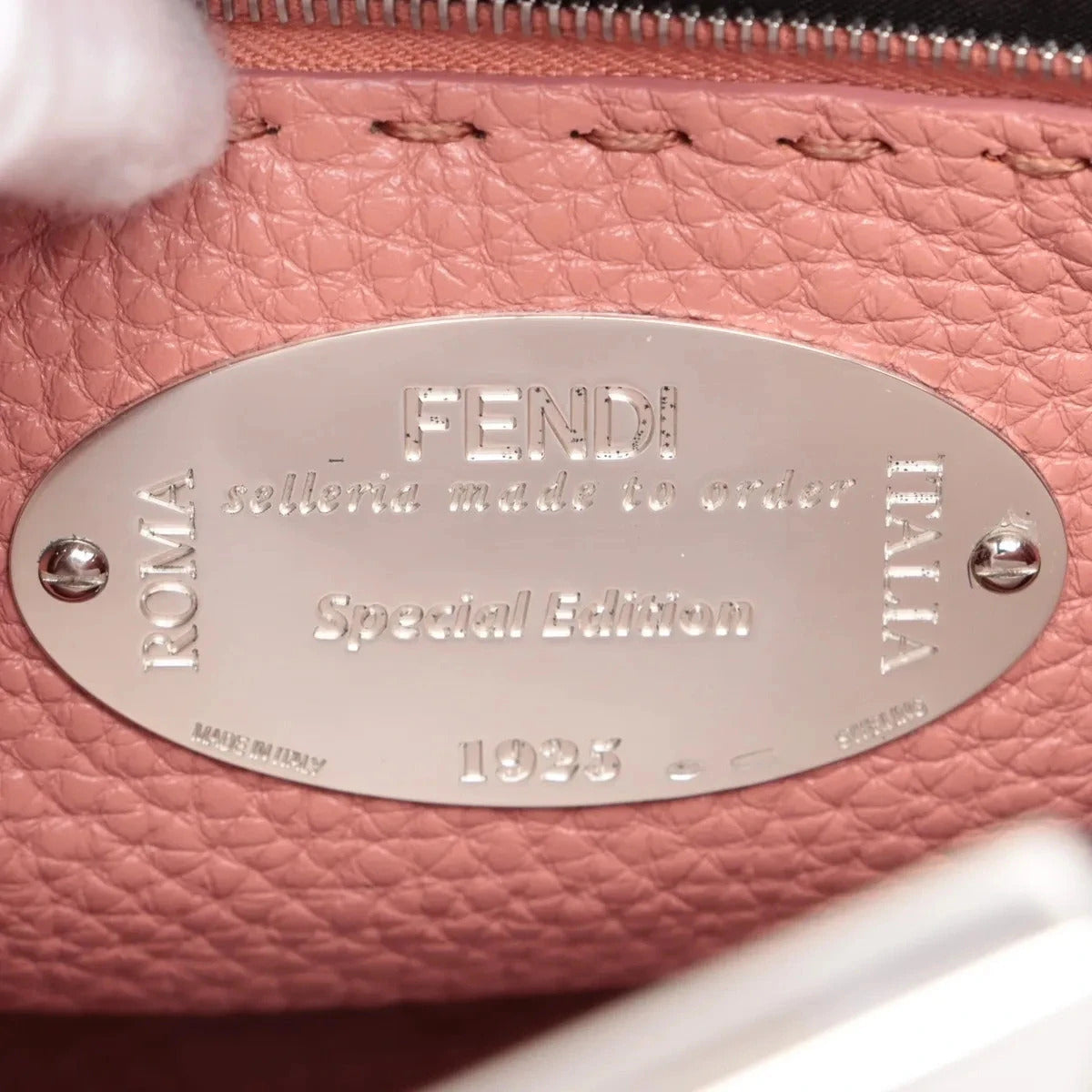 Pre-Loved Peekaboo Iconic Selleria Handbag Leather Small with Silver Hardware, Ivory