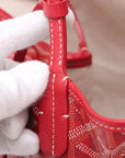 Pre-Loved Saint Louis Tote Goyardine Chevron Coated Canvas GM with Silver Hardware, Red