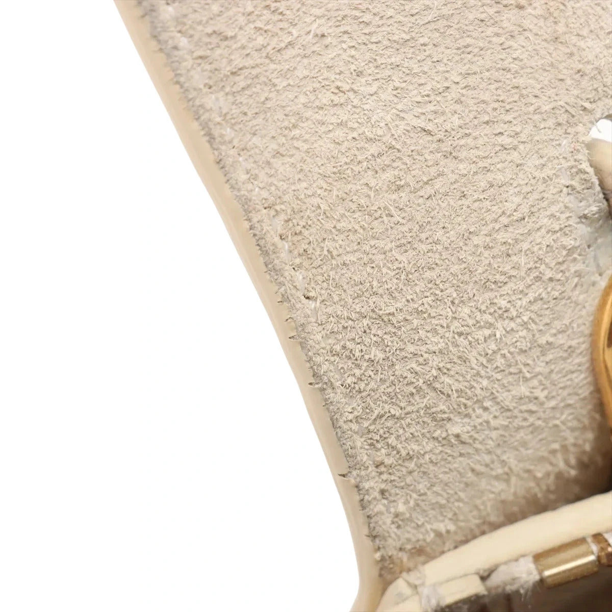 Pre-Loved Belt Bag Handbag Leather Micro with Gold Hardware, Cream