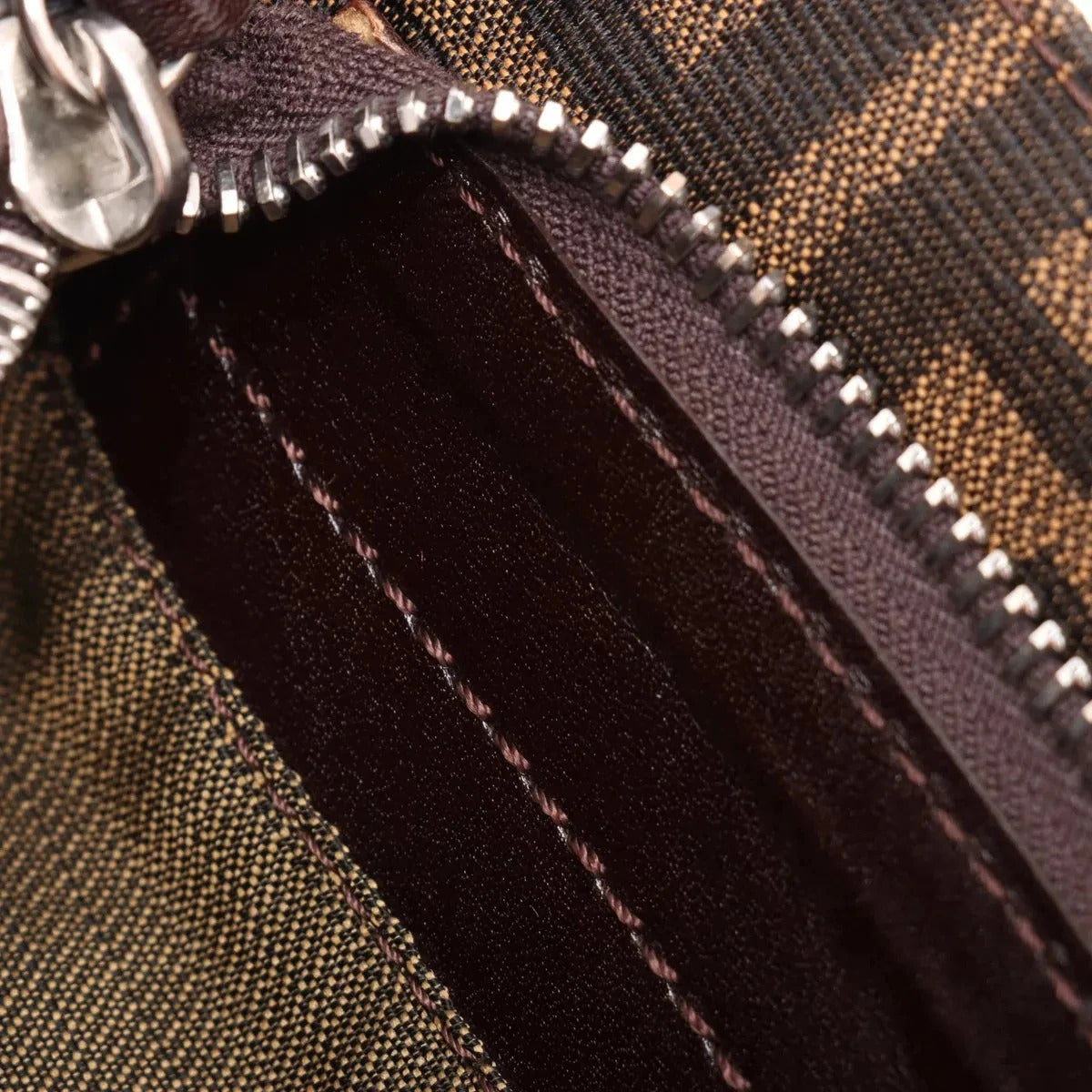 Pre-Loved Mamma Baguette Shoulder Bag Zucca Coated Canvas with Silver Hardware, Brown