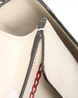 Pre-Loved Dionysus Shoulder Bag Dragon Print Leather Small with Aged Silver Hardware, Ivory