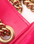 Pre-Loved GG Marmont Shoulder Bag Quilted Velvet Small with Aged Gold Hardware, Pink