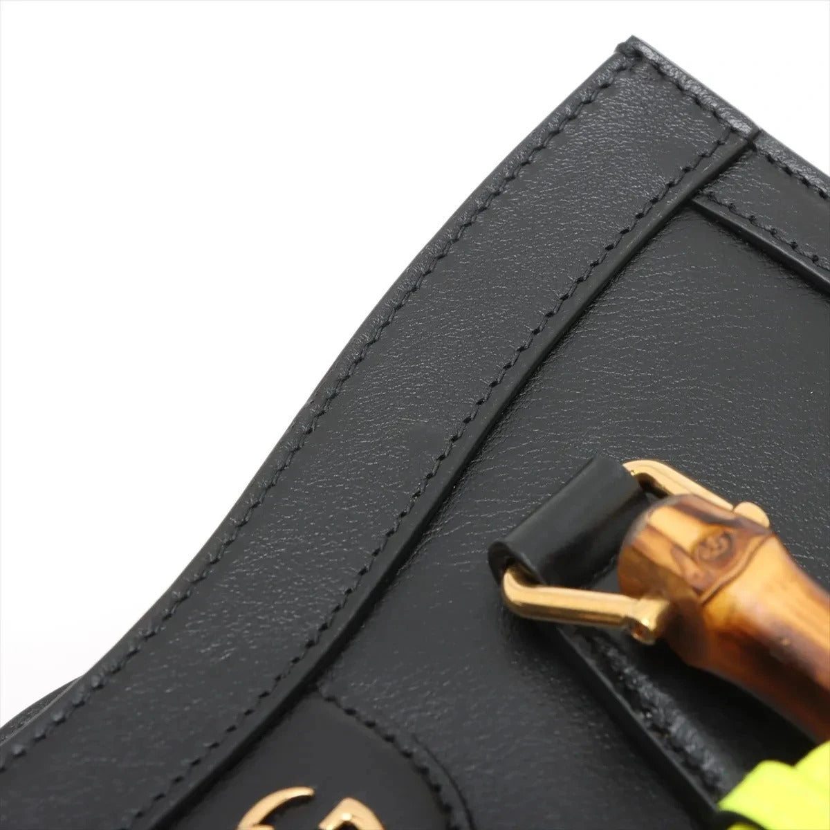 Pre-Loved Diana Bamboo Tote Leather Small with Gold Hardware, Black
