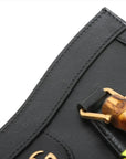 Pre-Loved Diana Bamboo Tote Leather Small with Gold Hardware, Black