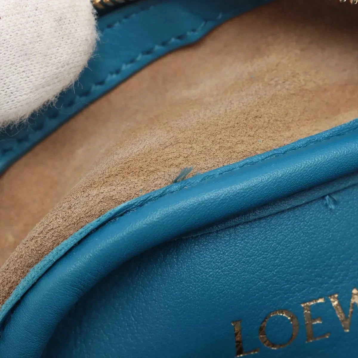 Pre-Loved Amazona Handbag Leather Small with Gold Hardware, Blue