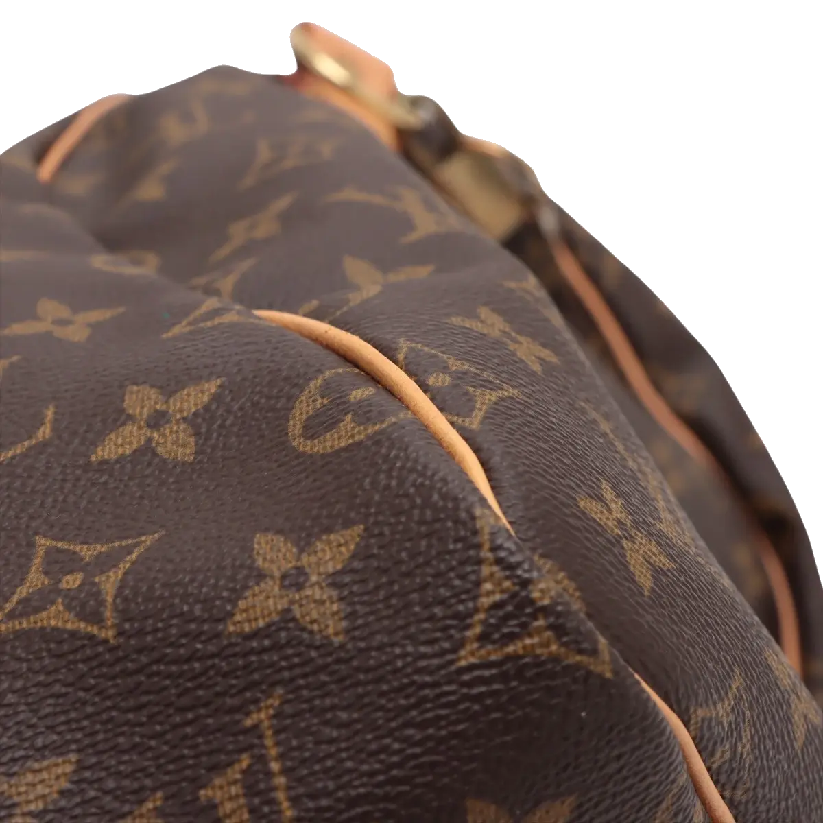 Pre-Loved Keepall Bandoulière Travel Bag Monogram Coated Canvas 55 with Gold Hardware, Brown