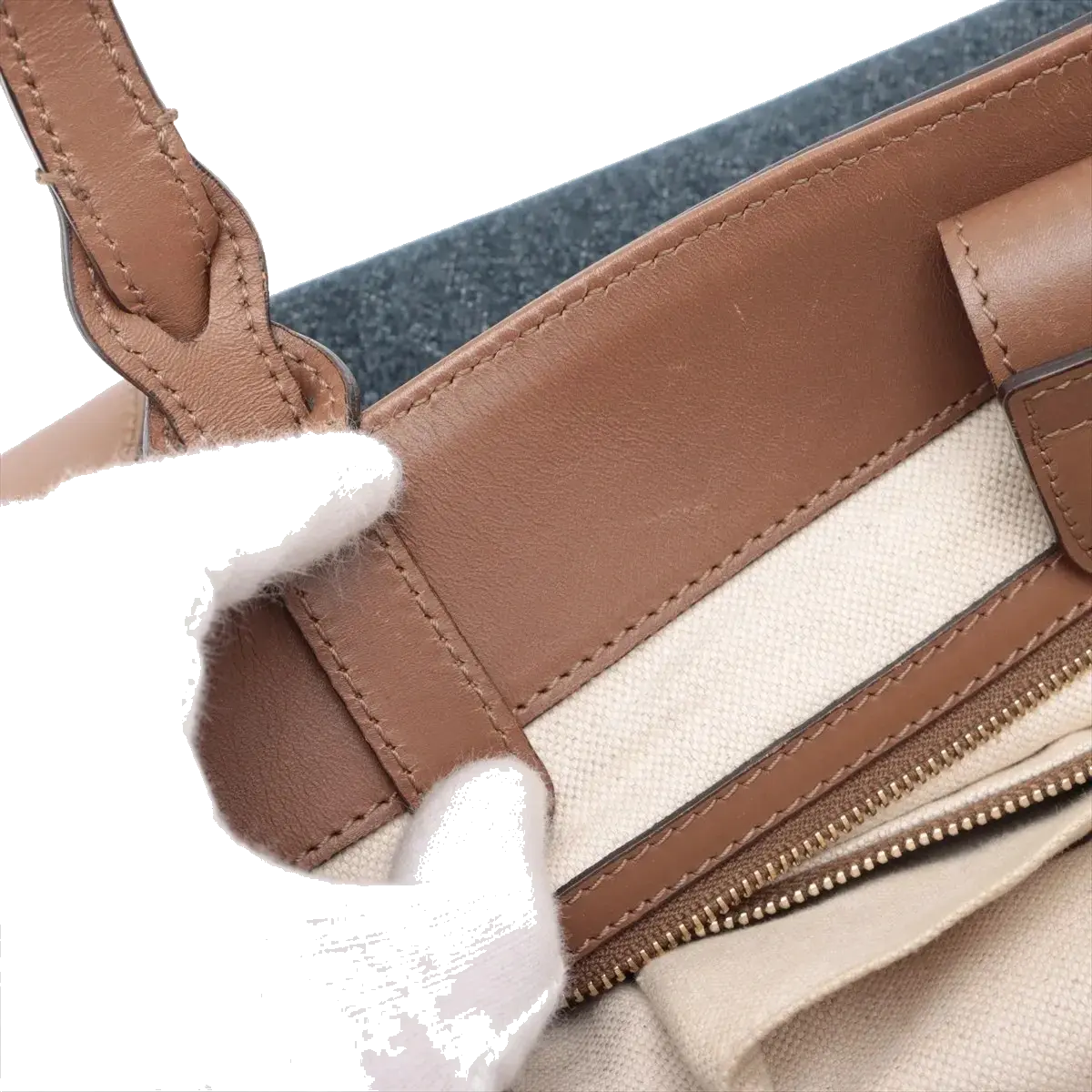 Pre-Loved Craft Tote Denim with Gold Hardware, Blue