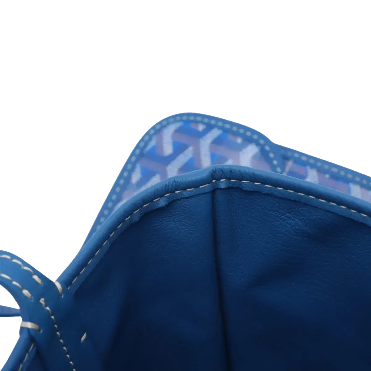Pre-Loved Anjou Tote Goyardine Coated Canvas Mini with Silver Hardware, Blue