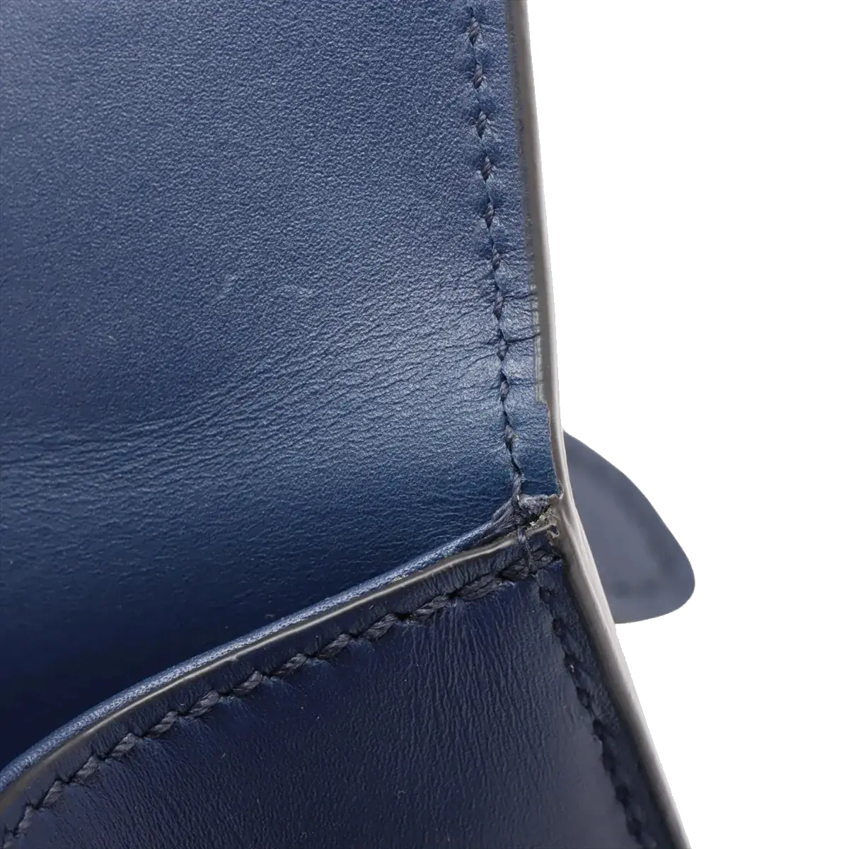 Pre-Loved Sylvie Shoulder Bag Leather Small with Gold Hardware, Navy Blue