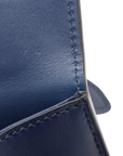 Pre-Loved Sylvie Shoulder Bag Leather Small with Gold Hardware, Navy Blue