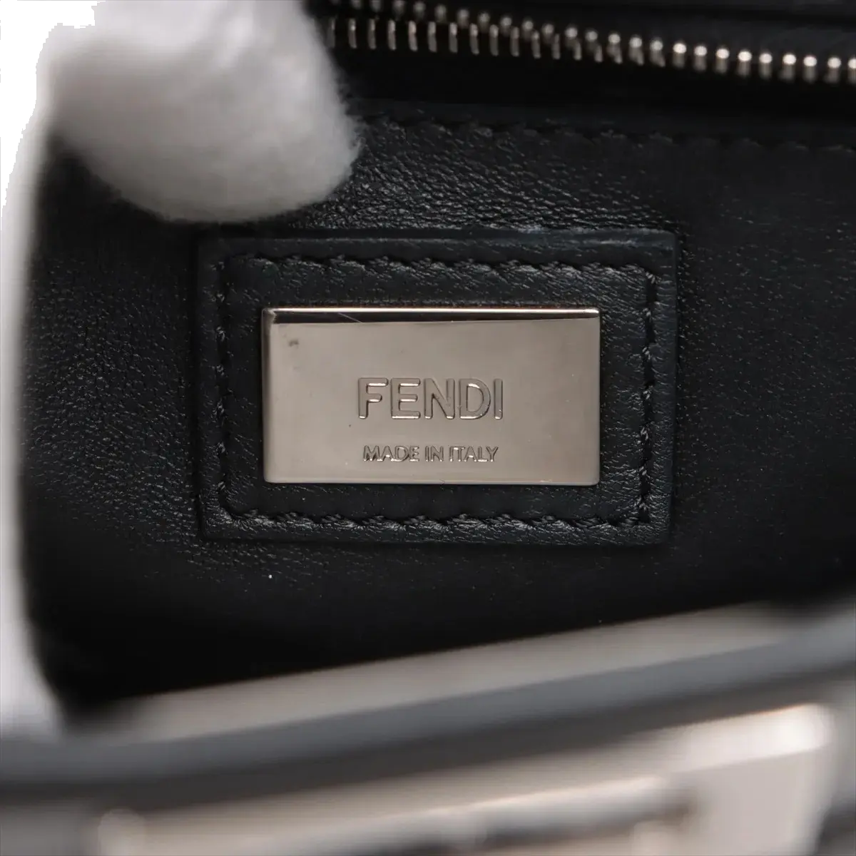 Pre-Loved Peekaboo Handbag Leather Mini with Silver Hardware, Black