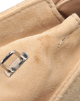 Pre-Loved Lady Dior East West Handbag Cannage Suede with Silver Hardware, Beige
