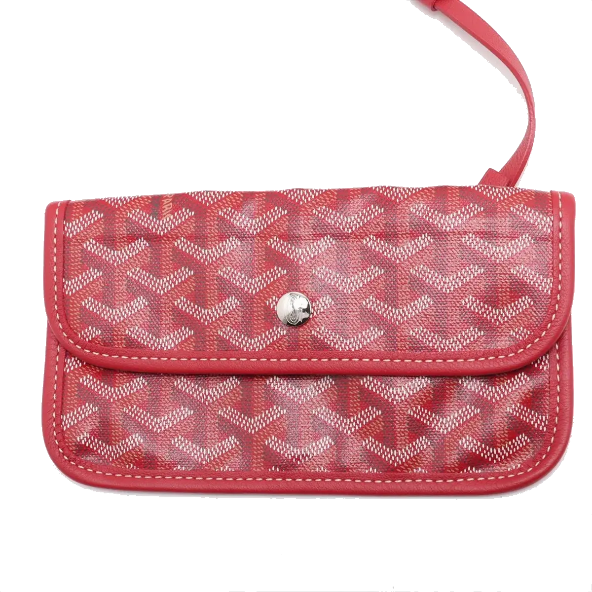 Pre-Loved Saint Louis Tote Chevron Coated Canvas GM with Gold Hardware, Red
