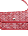 Pre-Loved Saint Louis Tote Chevron Coated Canvas GM with Gold Hardware, Red