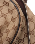 Pre-Loved GG Backpack Monogram Coated Canvas with Silver Hardware, Beige/Brown