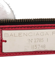 Pre-Loved City Handbag Leather with Matte Black Hardware, Red