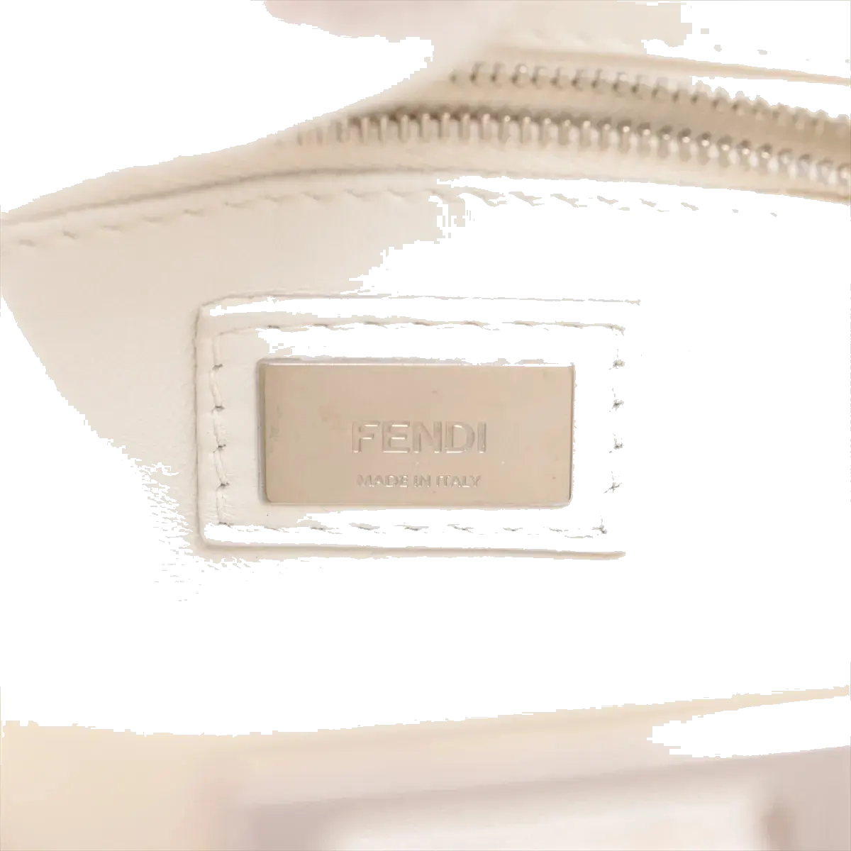 Pre-Loved Peekaboo Handbag Leather Mini with Silver Hardware, Ivory