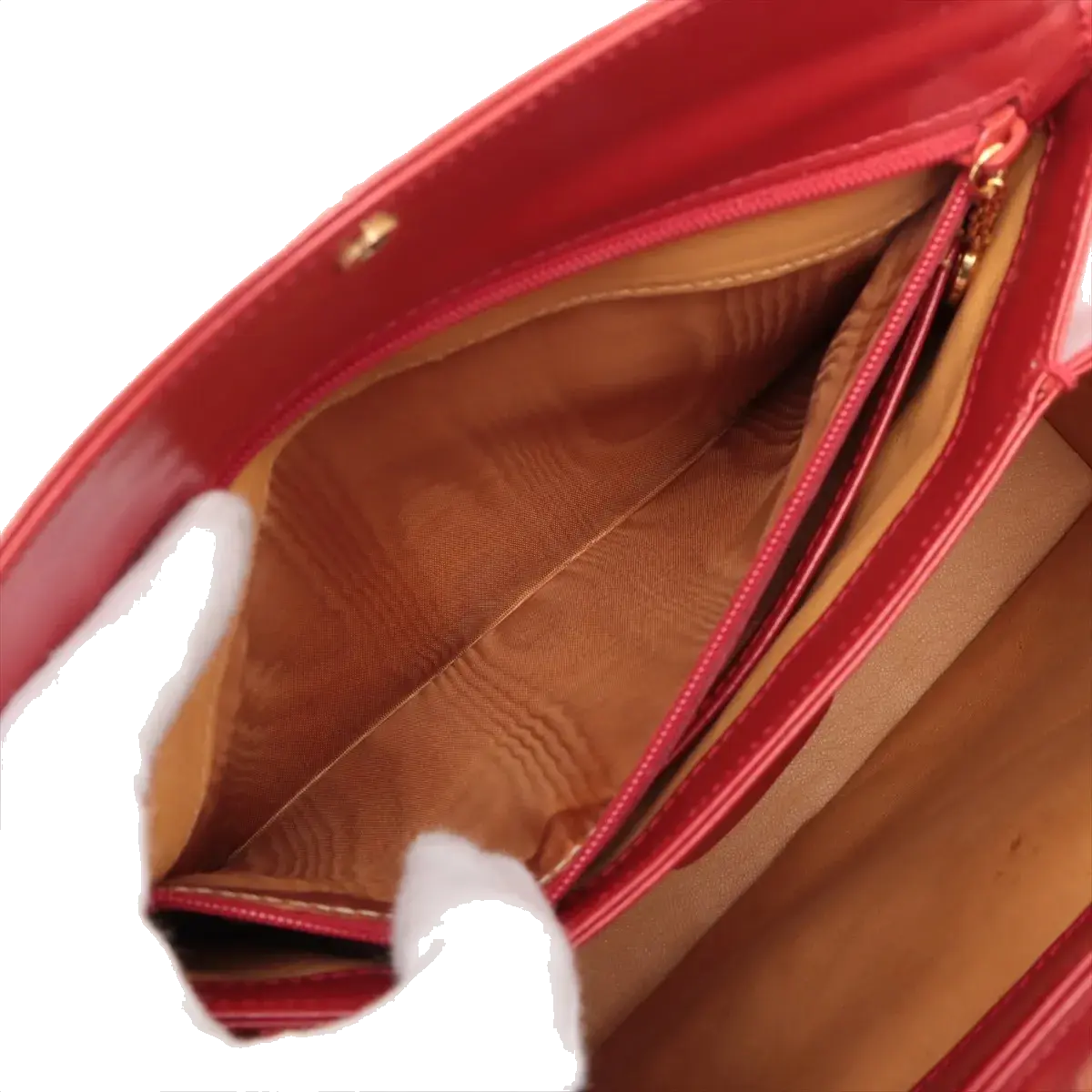 Pre-Loved Handbag Leather with Gold Hardware, Red