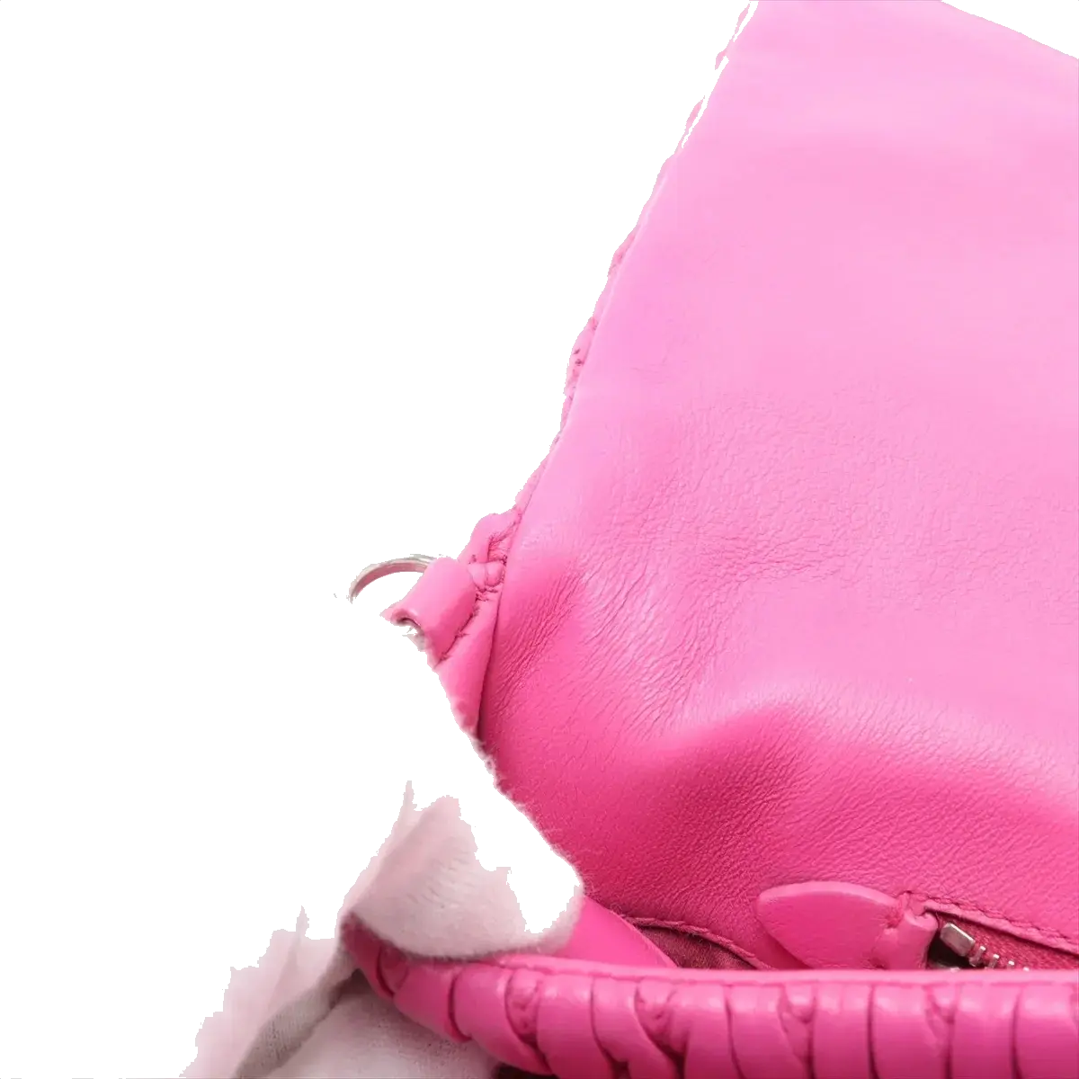 Pre-Loved Crystal Matelassé Shoulder Bag Matelassé Leather with Silver Hardware, Pink