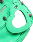Pre-Loved Le Cagole Handbag Leather Mini with Aged Silver Hardware, Green