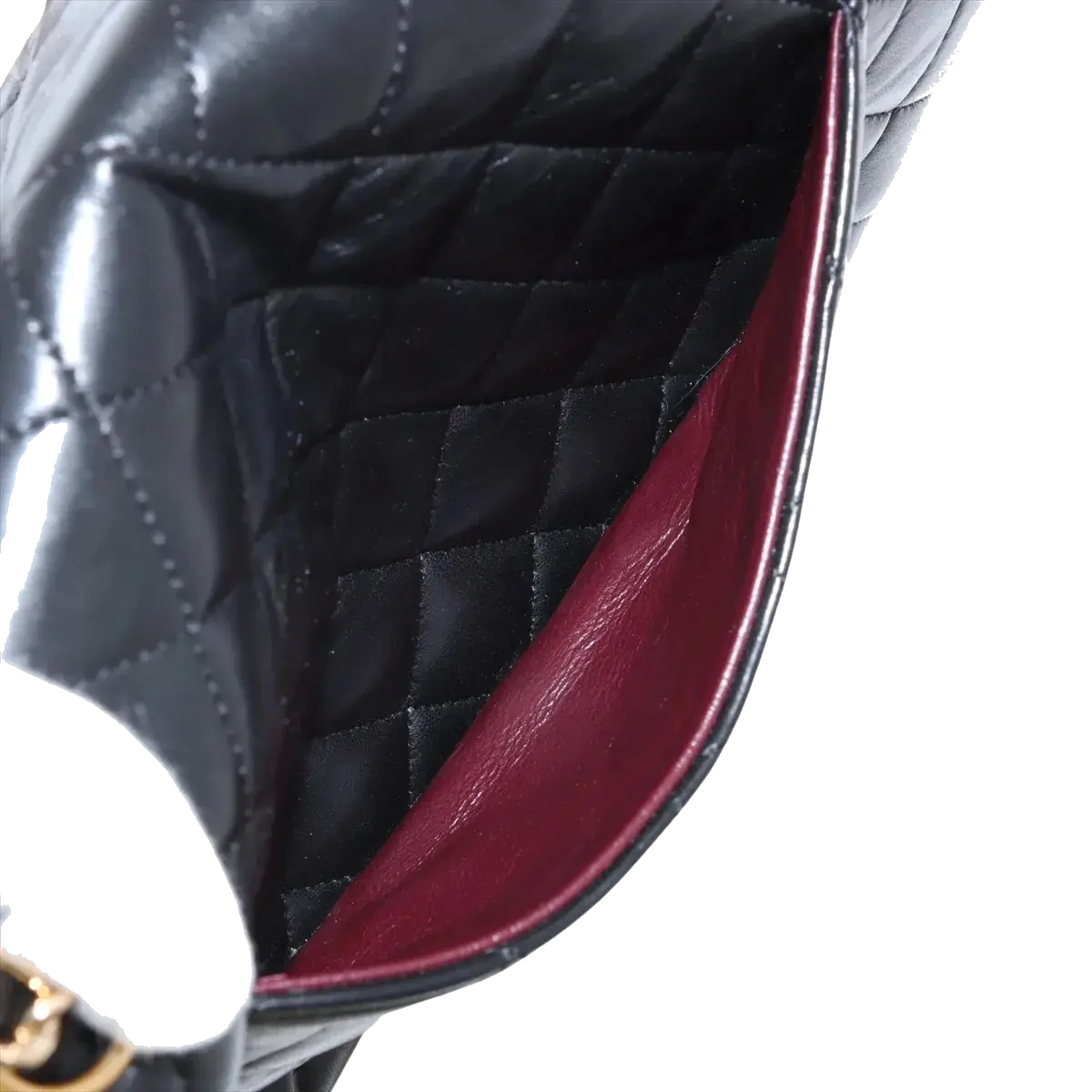Pre-Loved Classic Double Flap Shoulder Bag Quilted Leather Medium with Gold Hardware, Black