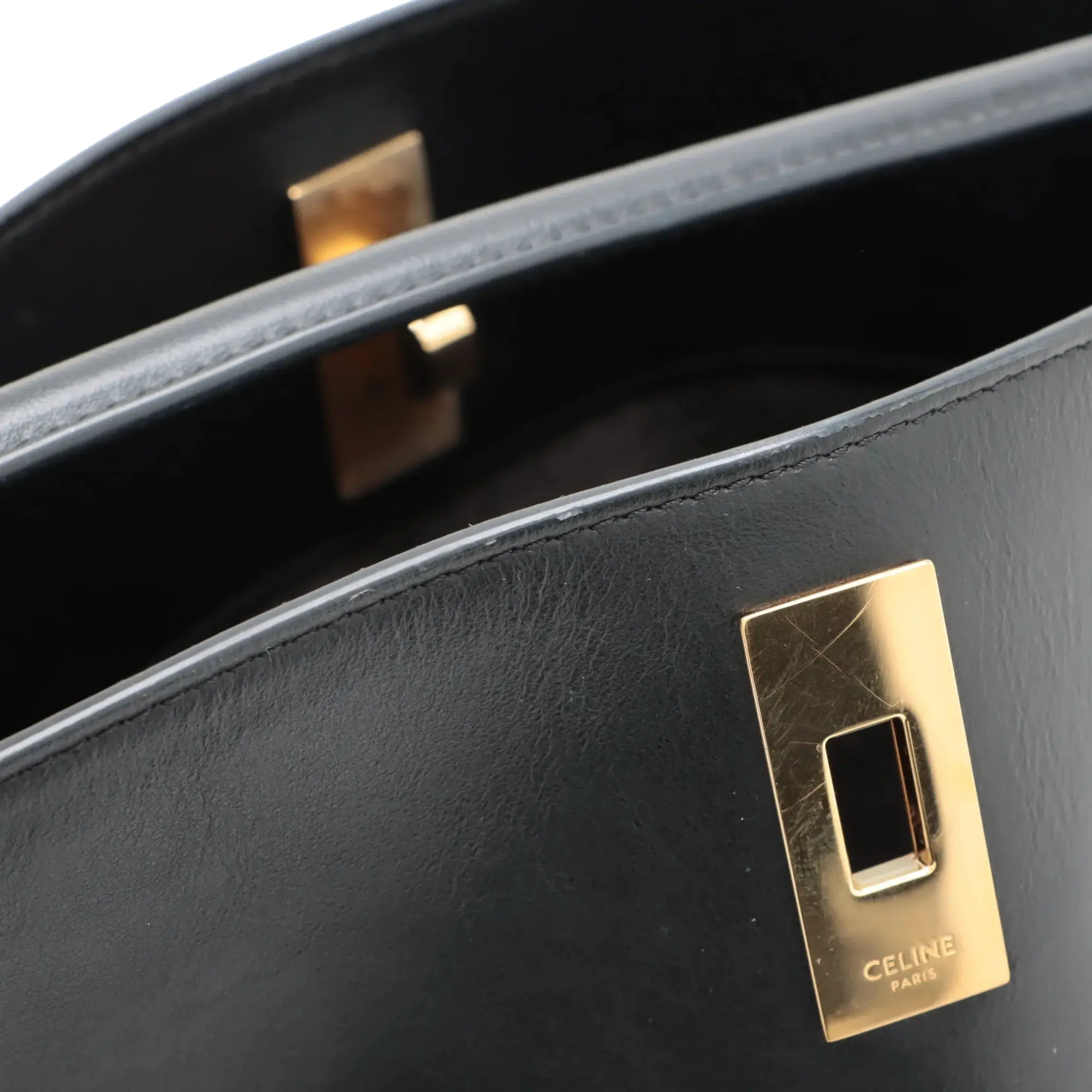 Pre-Loved Bucket 16 Bucket Bag Leather with Gold Hardware, Black