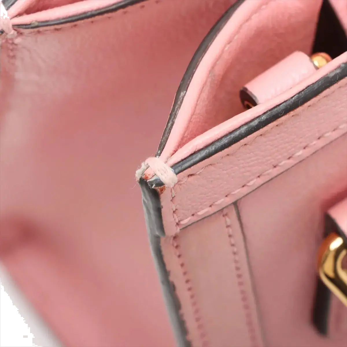 Pre-Loved Diana Bamboo Tote Leather Mini with Gold Hardware, Pink