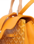 Pre-Loved Saïgon Handbag Goyardine Coated Canvas Mini with Silver Hardware, Yellow