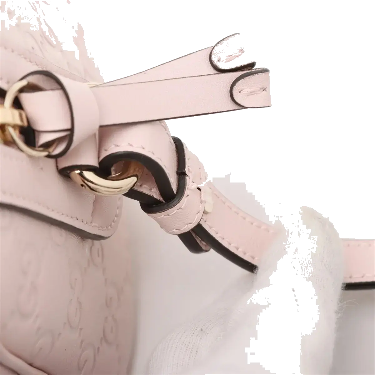 Pre-Loved Boston Bag Handbag Guccissima Leather Mini with Gold Hardware, Light Pink