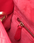Pre-Loved Lady Dior Handbag Cannage Leather Medium with Gold Hardware, Pink