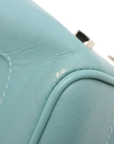Pre-Loved Boston Handbag Microguccissima Leather Small with Gold Hardware, Light Blue