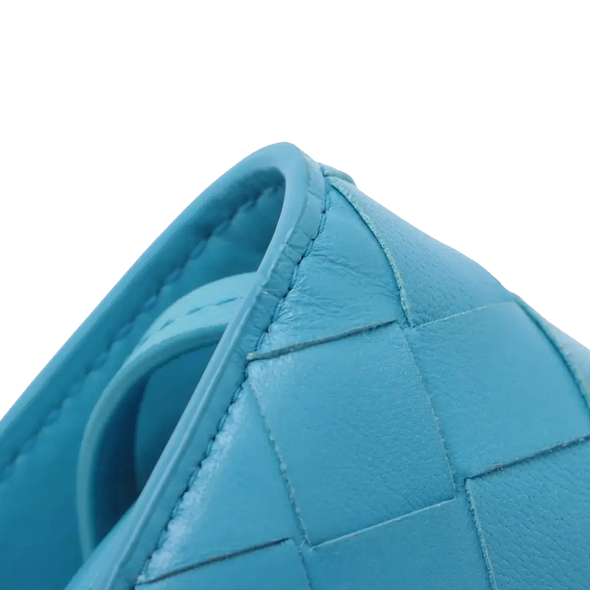 Pre-Loved Intrecciato Mini Crossbody Crossbody Bag Intrecciato Leather Mini, Light Blue