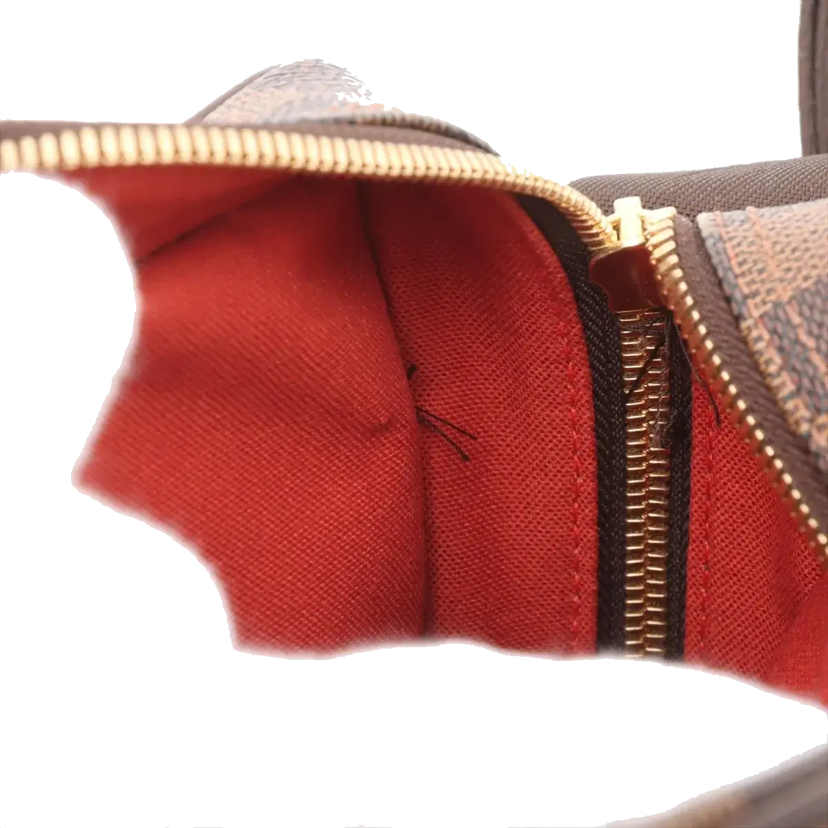 Pre-Loved Olav Crossbody Bag Damier Coated Canvas PM with Gold Hardware, Brown