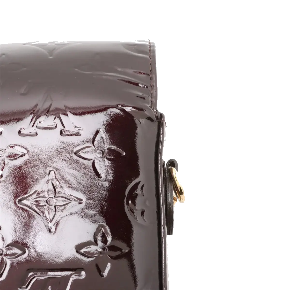 Pre-Loved Rodeo Drive Crossbody Bag Monogram Patent Leather with Gold Hardware, Amarante
