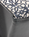 Pre-Loved Cushion Anagram Tote Tote Anagram Canvas Coated with Silver Hardware, Grey and Navy