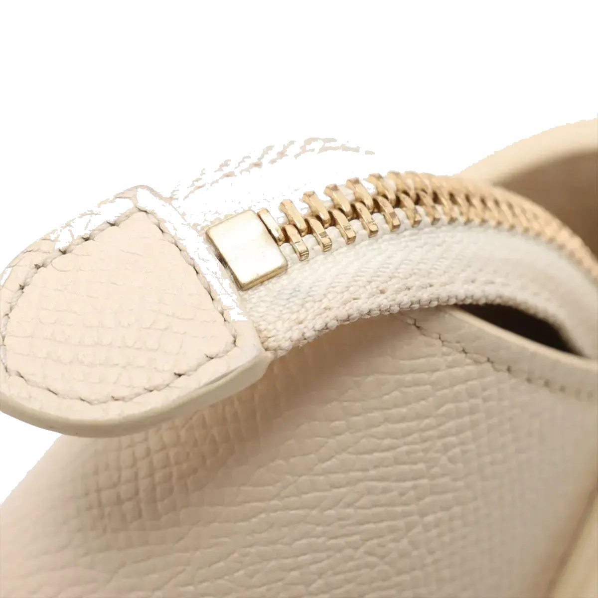Pre-Loved Belt Bag Handbag Leather Micro with Gold Hardware, Cream