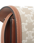 Pre-Loved Triomphe Wallet on Chain Crossbody Bag Triomphe Canvas with Gold Hardware, Beige and Tan