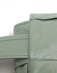 Pre-Loved Cassette Crossbody Bag Intrecciato Leather Mini with Silver Hardware, Sage Green