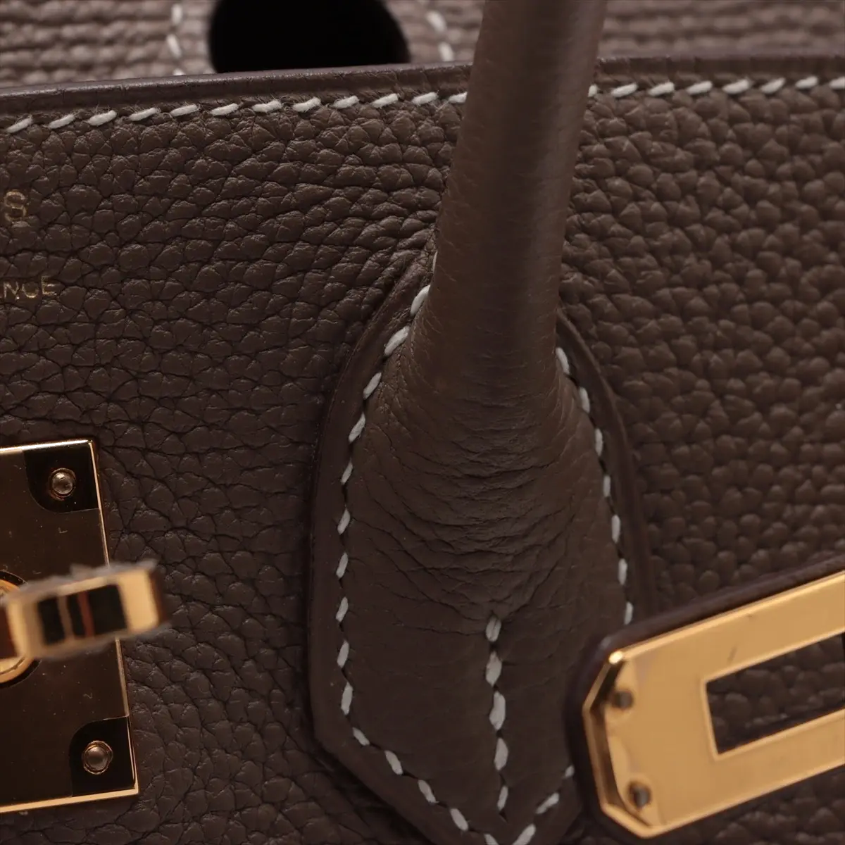 Pre-Loved Birkin Handbag Leather 25 with Gold Hardware, Etoupe
