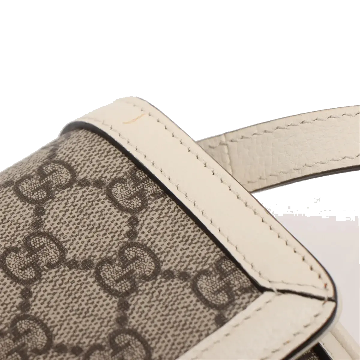 Pre-Loved Queen Margaret Shoulder Bag Monogram Canvas Coated with Aged Gold Hardware Medium, Beige Ebony with Ivory Trim