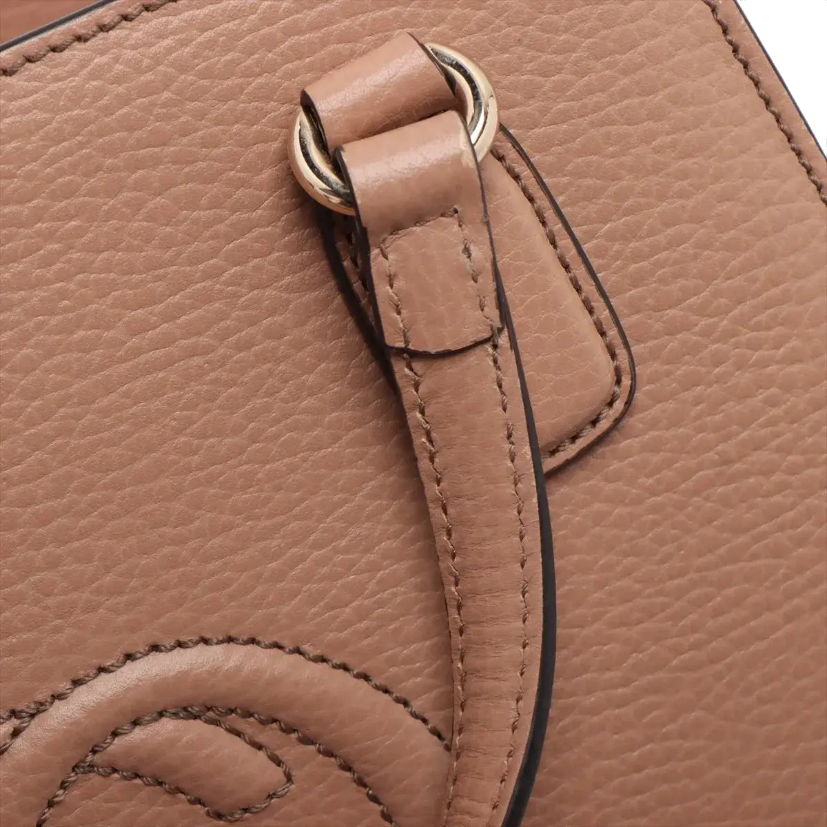 Pre-Loved Soho Tote Leather Small with Gold Hardware, Beige