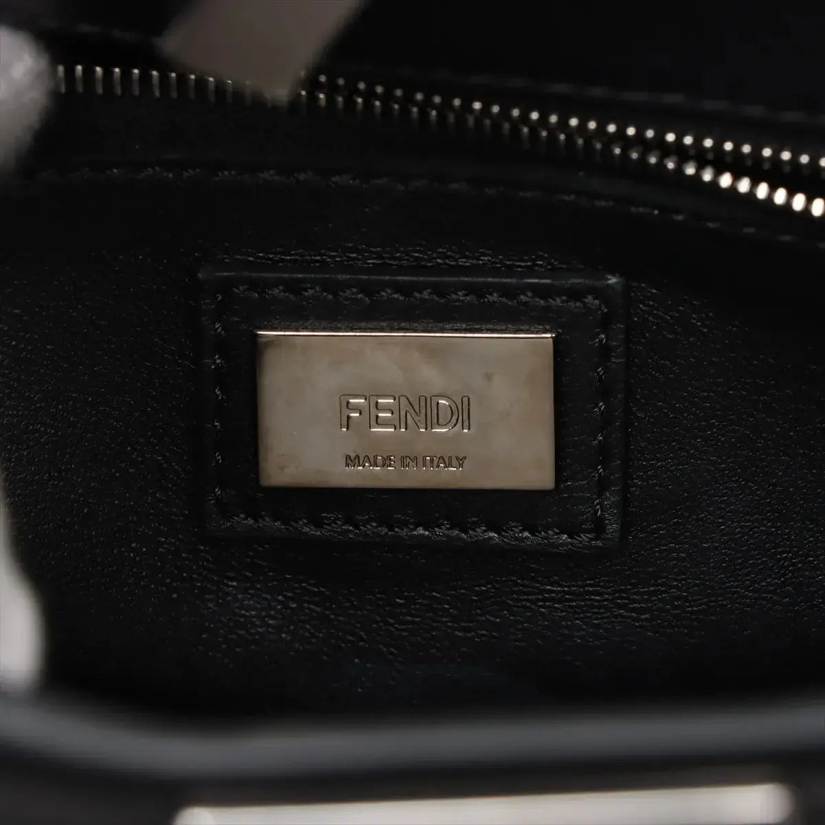Pre-Loved Peekaboo Handbag Leather Mini with Silver Hardware, Black