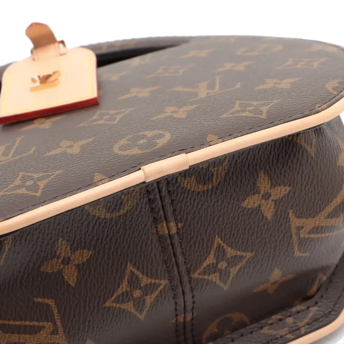 Pre-Loved Petite Boite Chapeau Handbag Monogram Coated Canvas PM with Gold Hardware, Brown